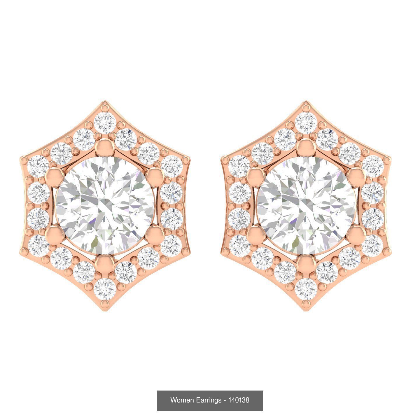 80 Solitaire Diamond studs earrings  3D Model Collection_42