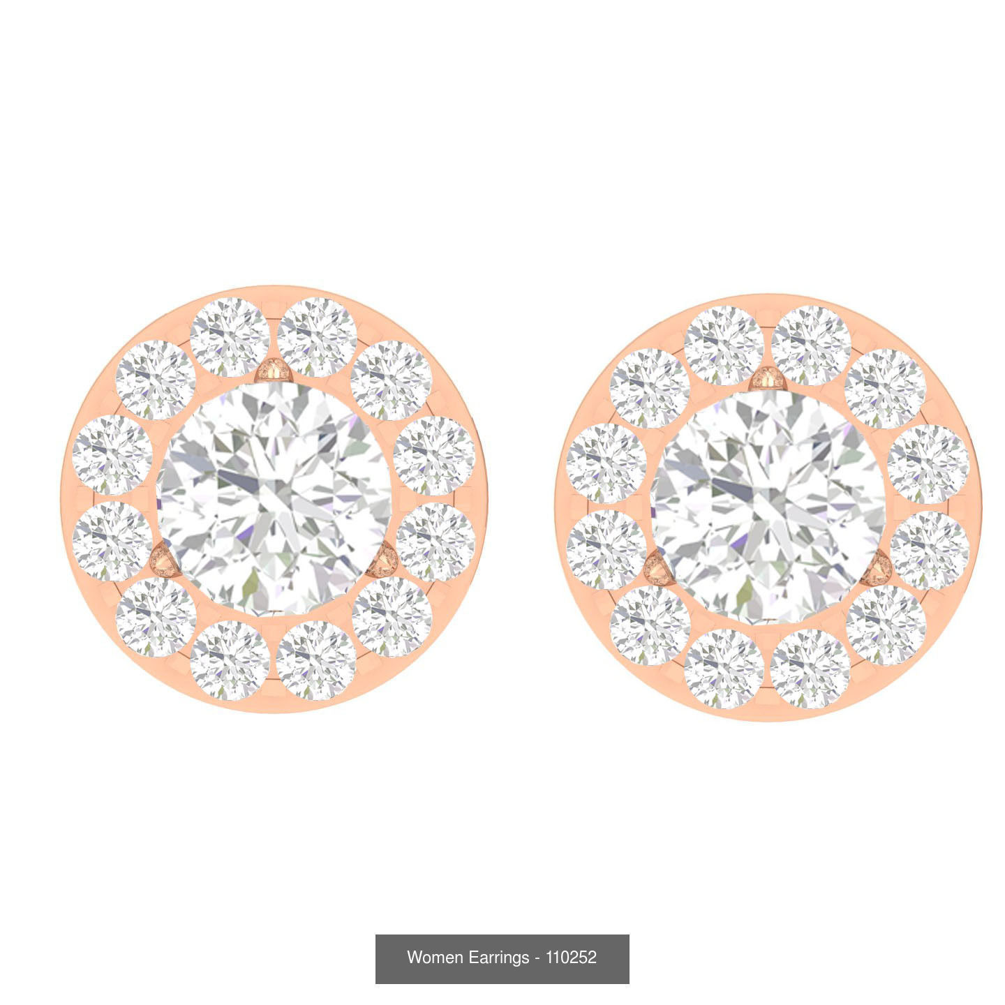 80 Solitaire Diamond studs earrings  3D Model Collection_77