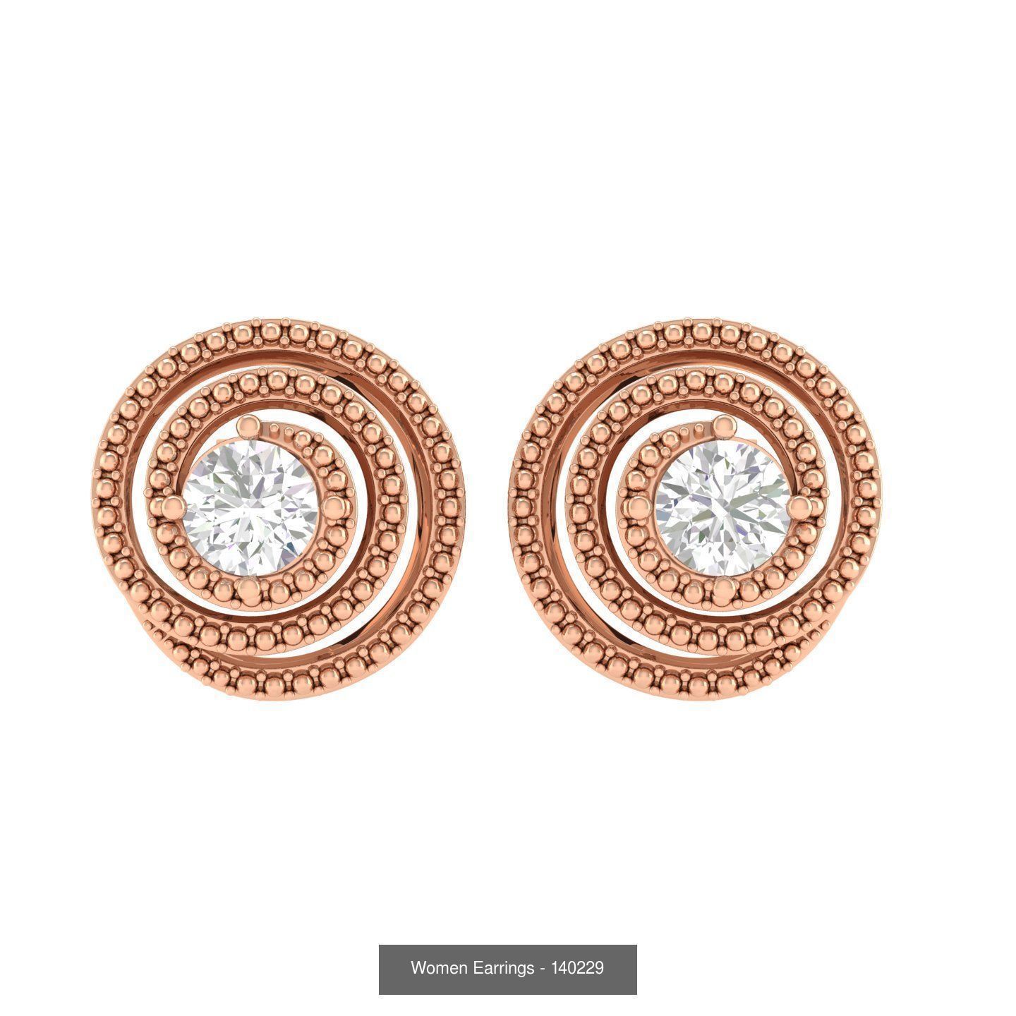 80 Solitaire Diamond studs earrings  3D Model Collection_38