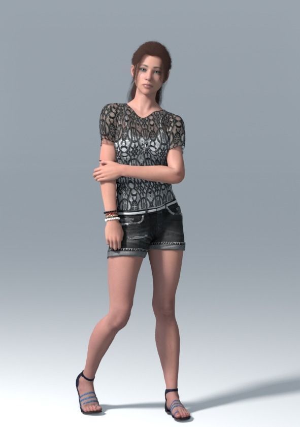 Metahuman 02 Tina Low-poly 3D model_17