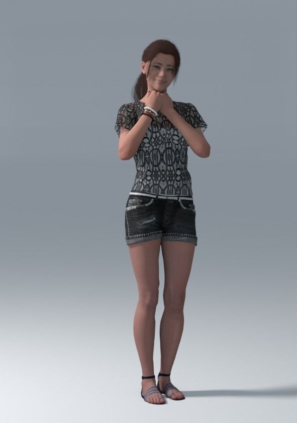 Metahuman 02 Tina Low-poly 3D model_12