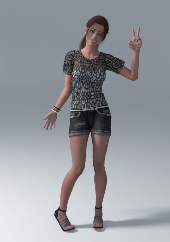 Metahuman 02 Tina Low-poly 3D model_2