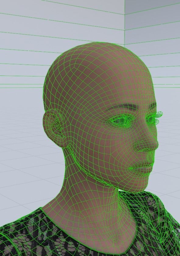 Metahuman 02 Tina Low-poly 3D model_7