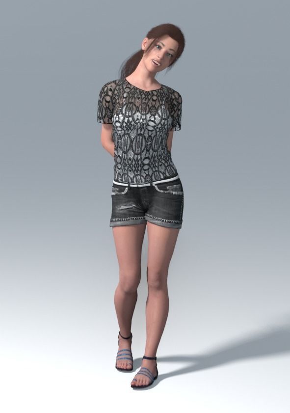 Metahuman 02 Tina Low-poly 3D model_4