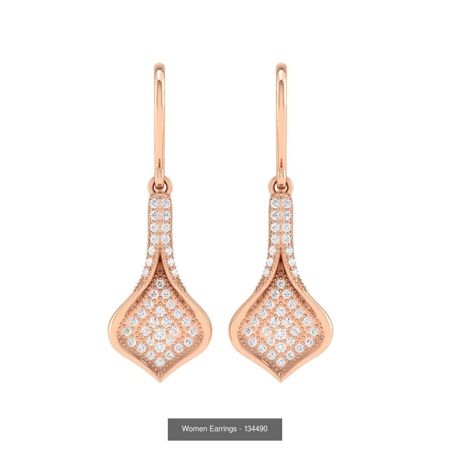 92 Diamond Drops earrings  3D Model Collection_84