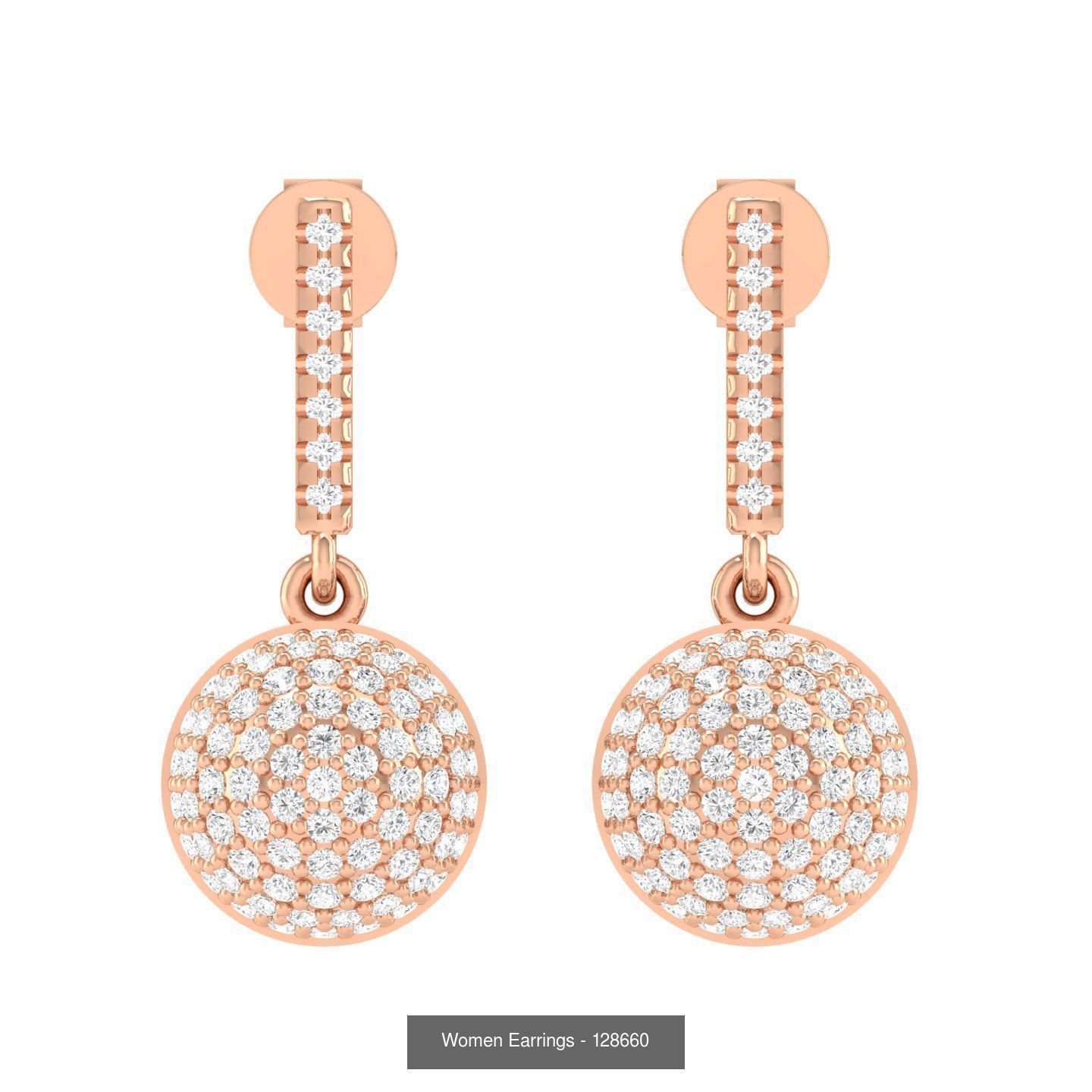 92 Diamond Drops earrings  3D Model Collection_86
