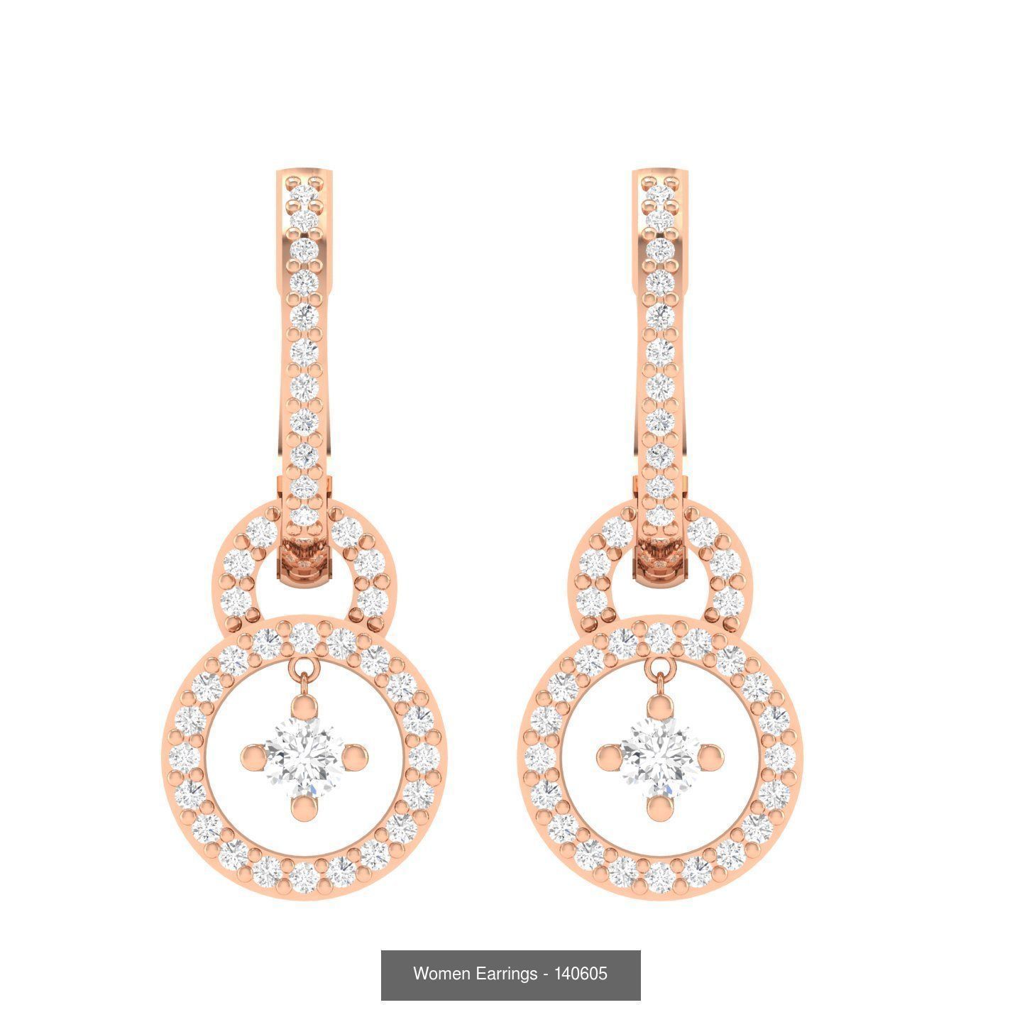 92 Diamond Drops earrings  3D Model Collection_62