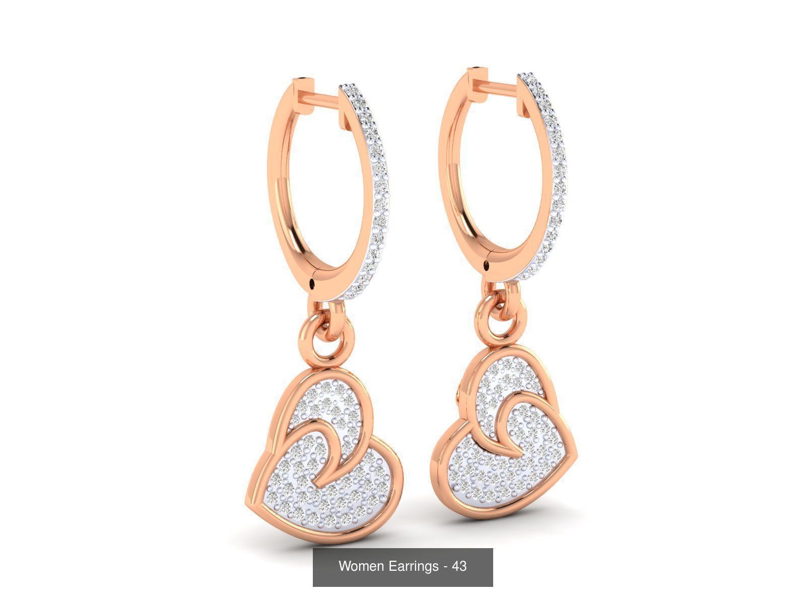 92 Diamond Drops earrings  3D Model Collection_35