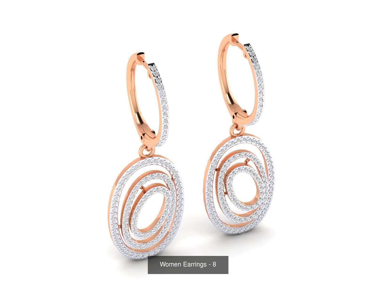 92 Diamond Drops earrings  3D Model Collection_38