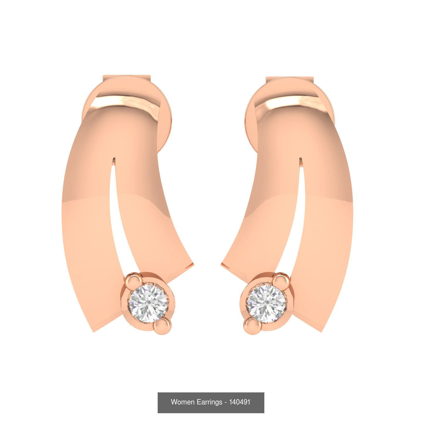 92 Diamond Drops earrings  3D Model Collection_65
