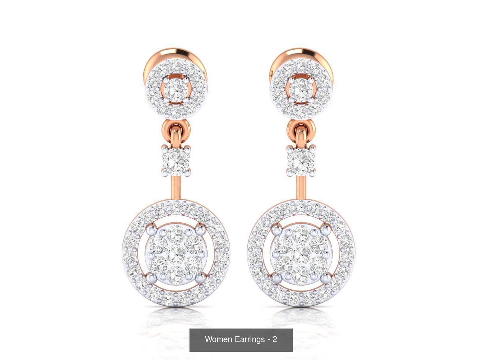92 Diamond Drops earrings  3D Model Collection_30