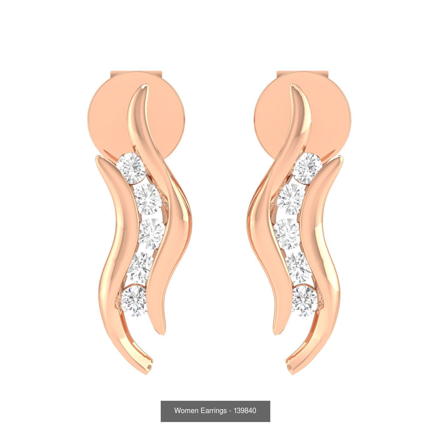92 Diamond Drops earrings  3D Model Collection_81