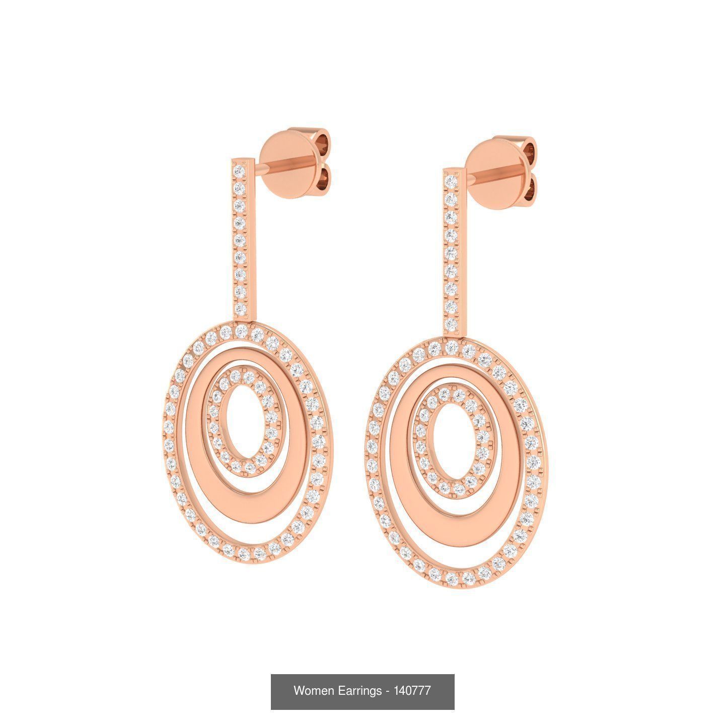 92 Diamond Drops earrings  3D Model Collection_57