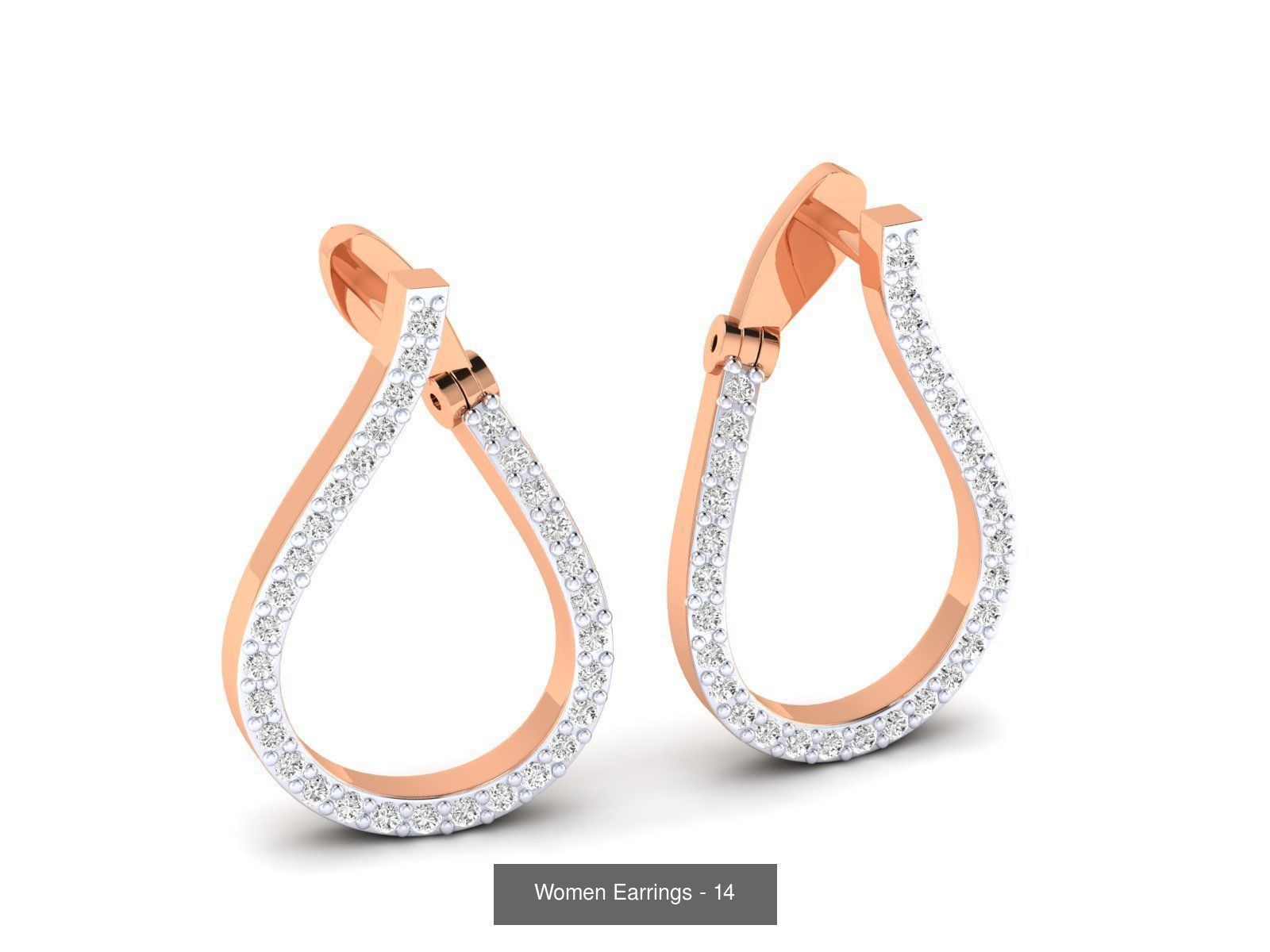 92 Diamond Drops earrings  3D Model Collection_53