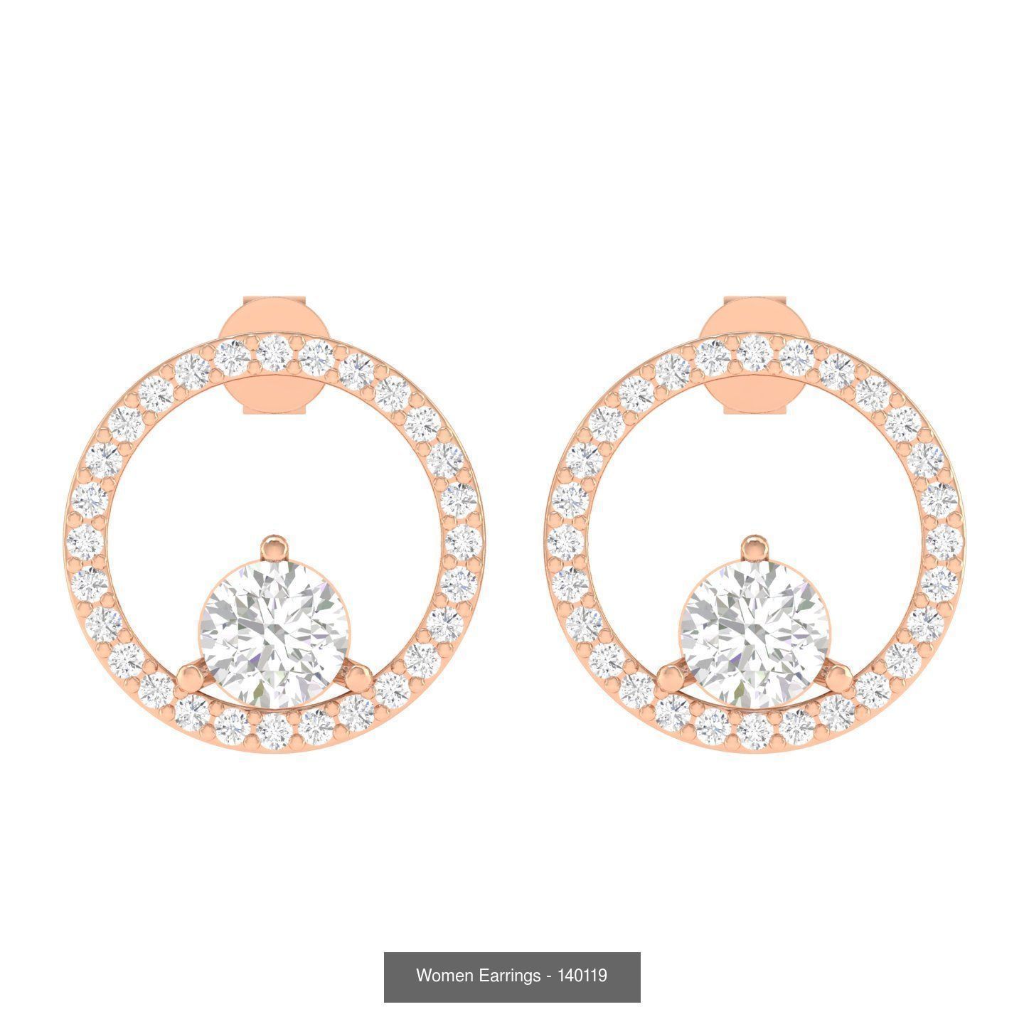 92 Diamond Drops earrings  3D Model Collection_77
