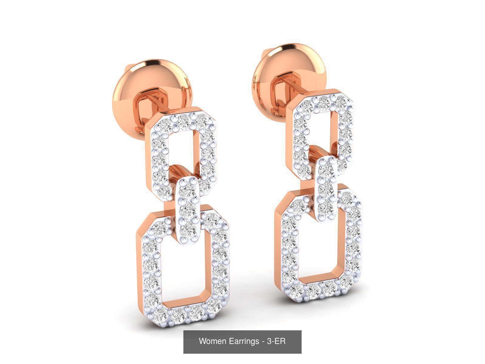 92 Diamond Drops earrings  3D Model Collection_22