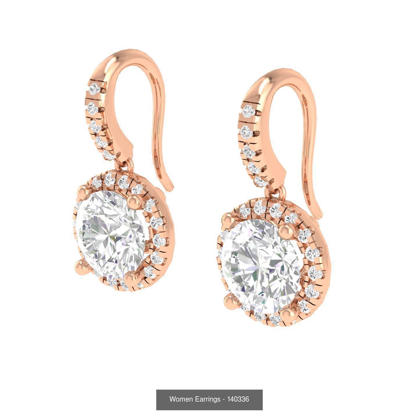 92 Diamond Drops earrings  3D Model Collection_69