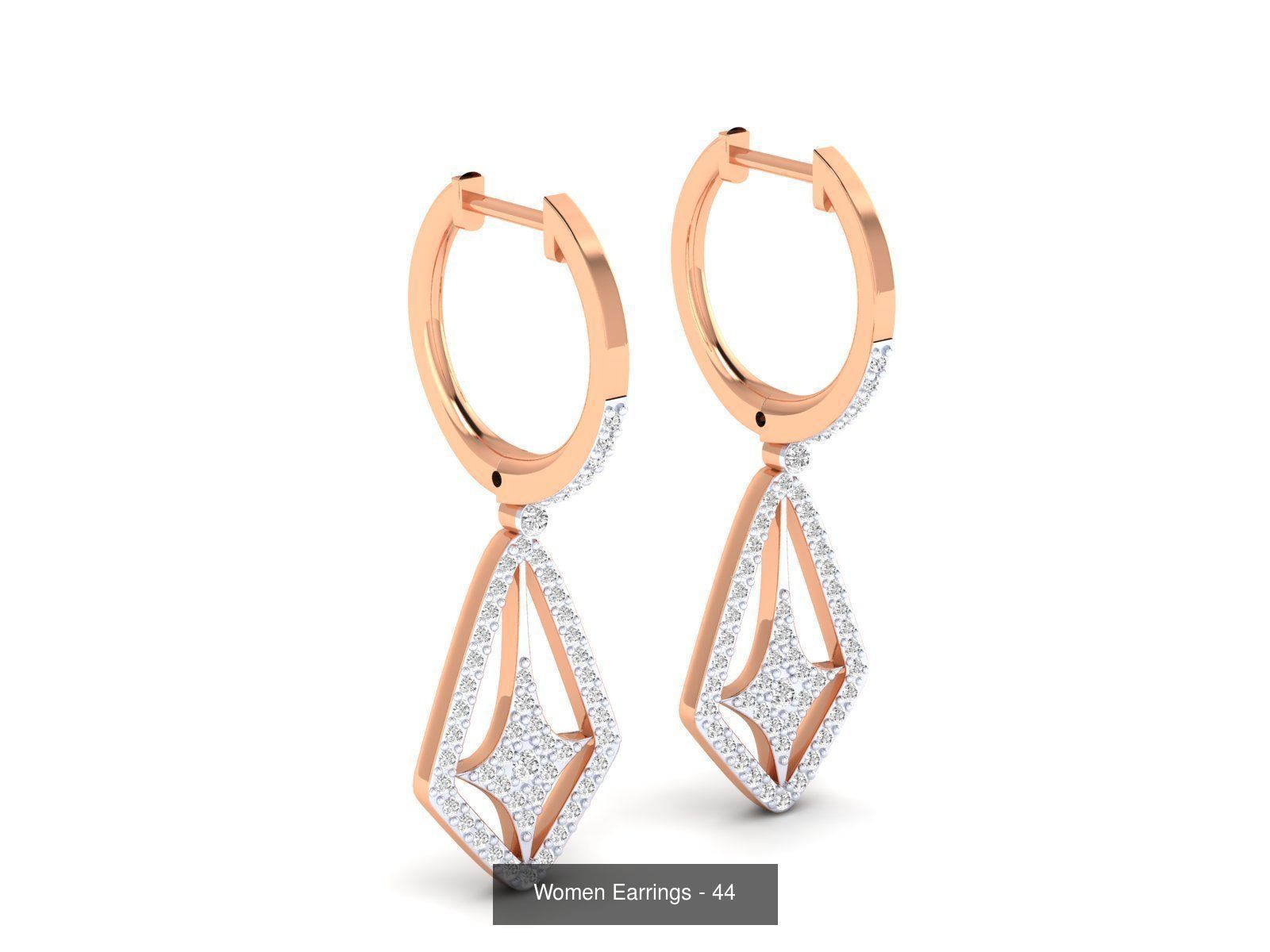 92 Diamond Drops earrings  3D Model Collection_34