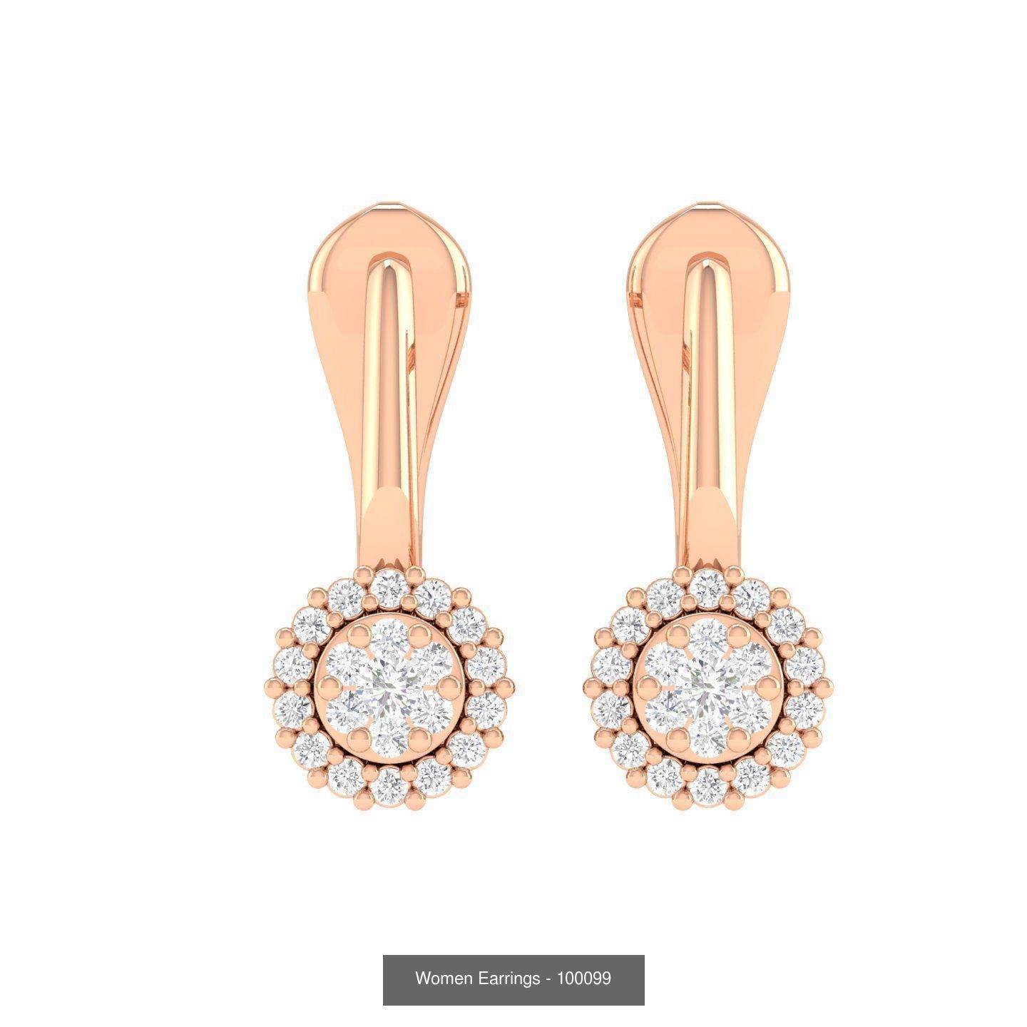 92 Diamond Drops earrings  3D Model Collection_95