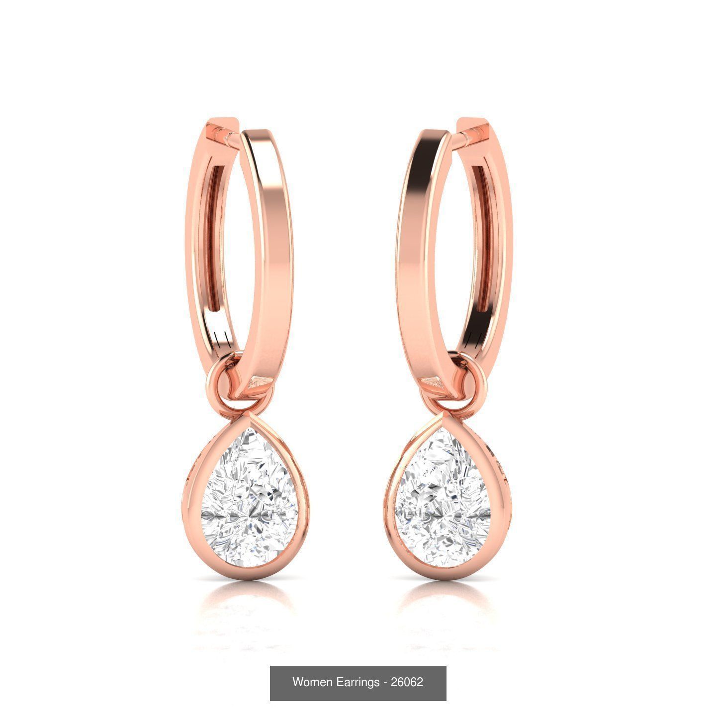 92 Diamond Drops earrings  3D Model Collection_96