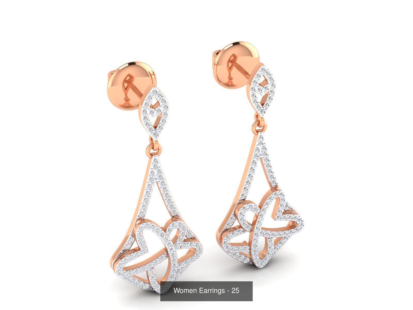 92 Diamond Drops earrings  3D Model Collection_48