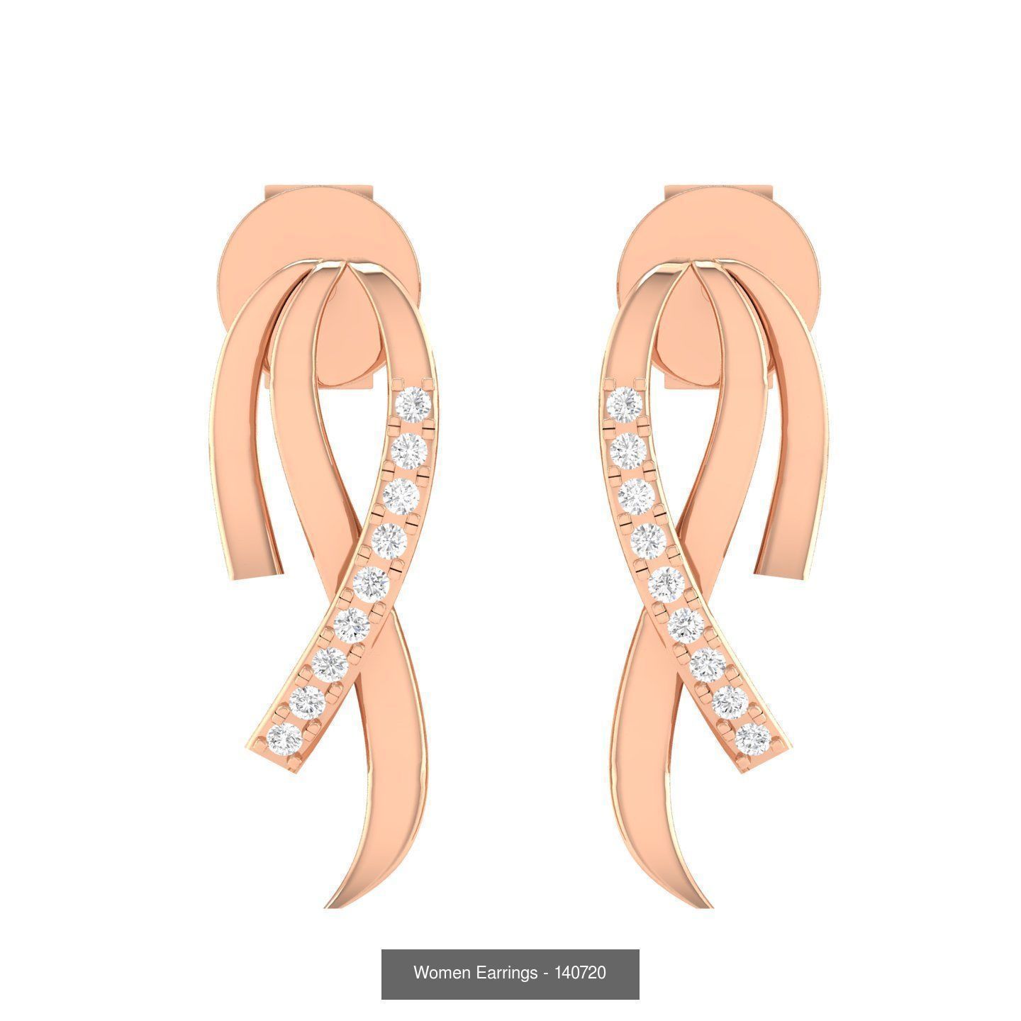 92 Diamond Drops earrings  3D Model Collection_59