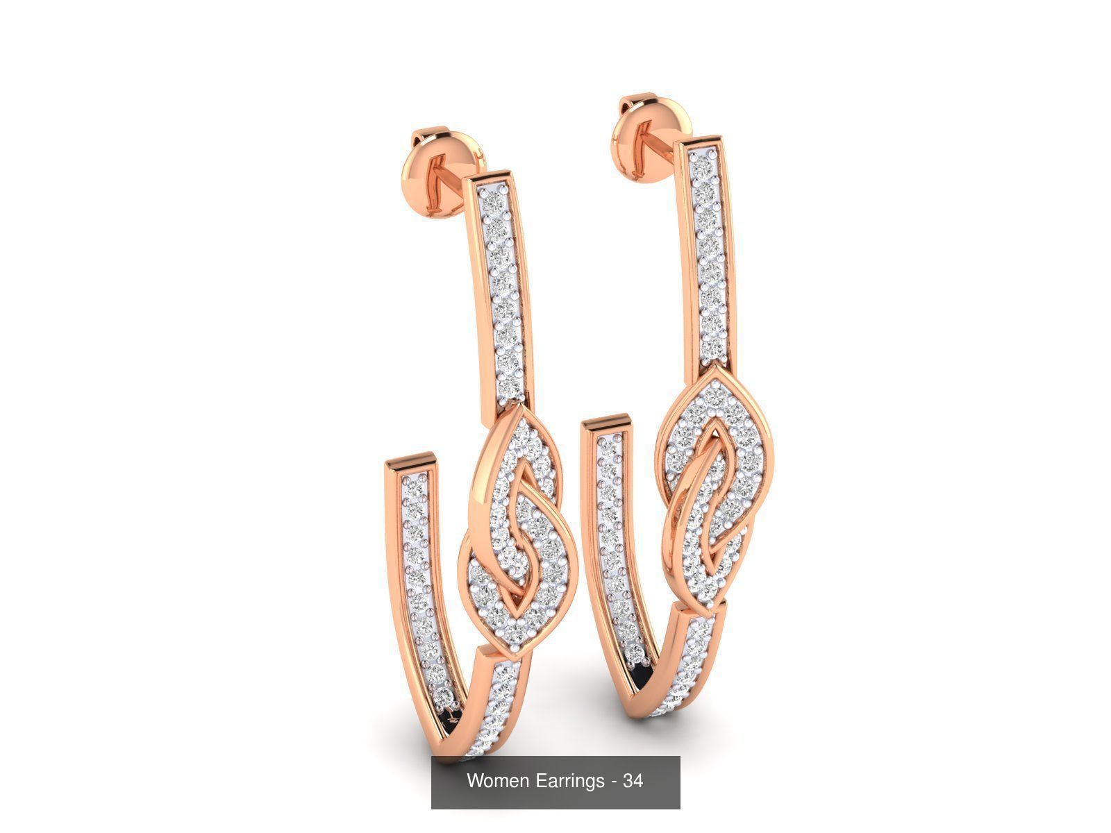92 Diamond Drops earrings  3D Model Collection_100