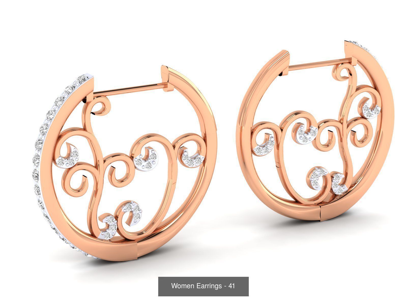 92 Diamond Drops earrings  3D Model Collection_98