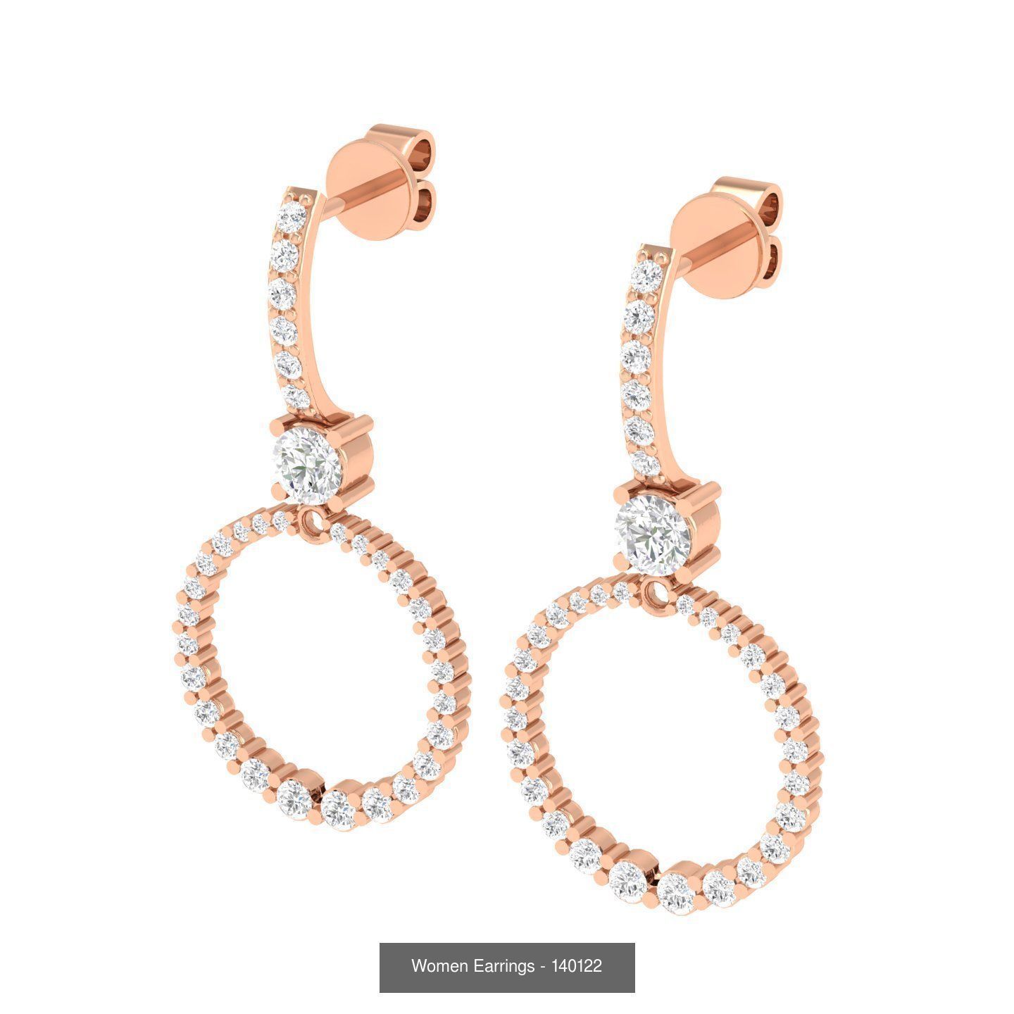 92 Diamond Drops earrings  3D Model Collection_75