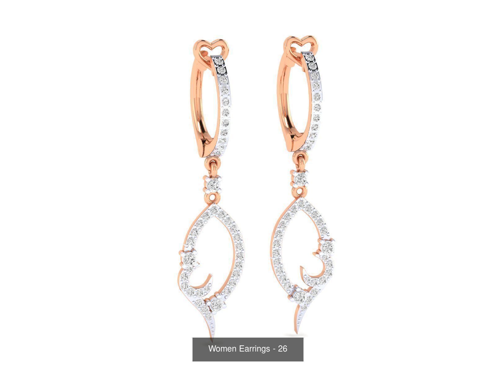 92 Diamond Drops earrings  3D Model Collection_47