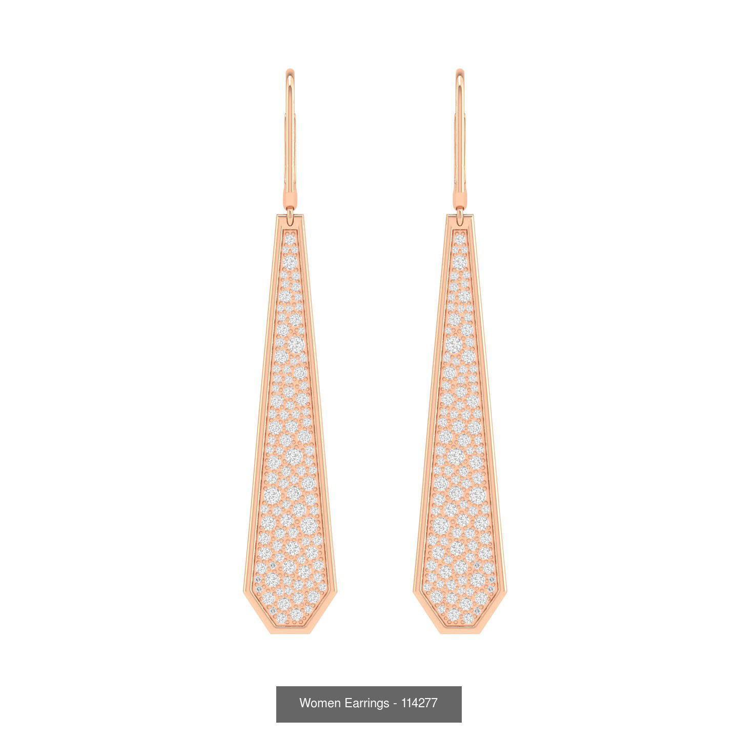 92 Diamond Drops earrings  3D Model Collection_90