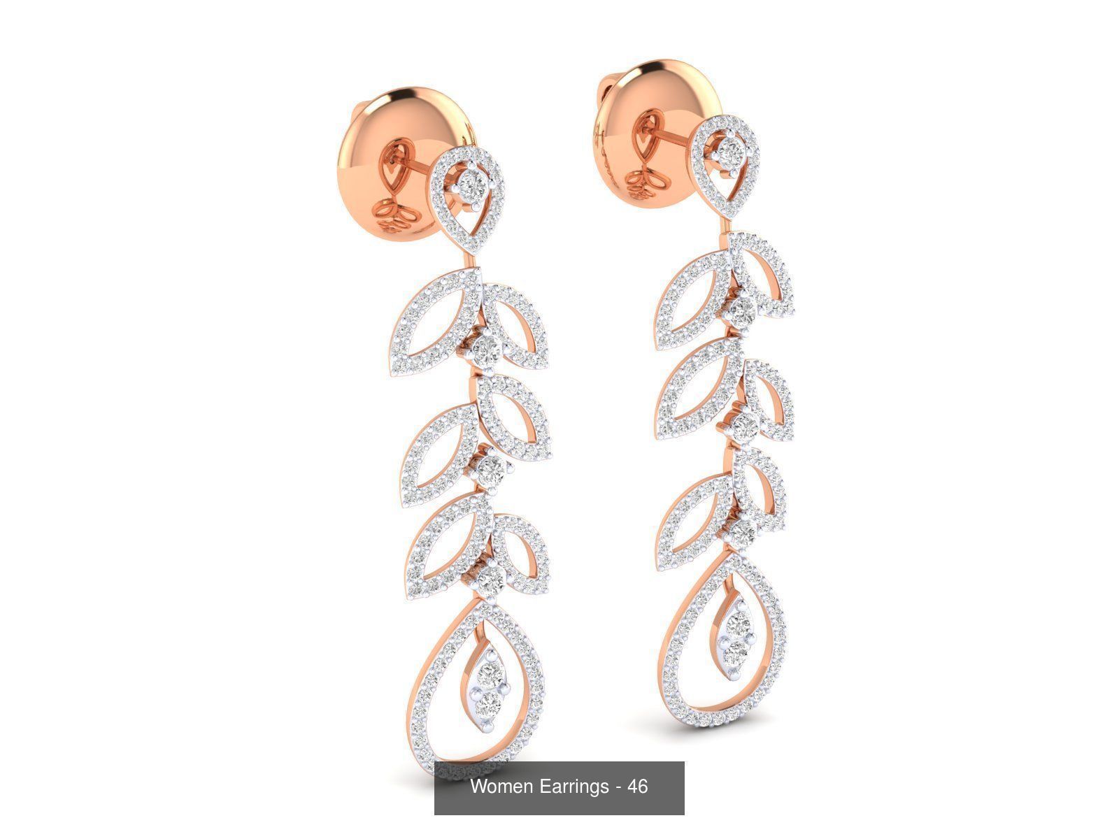 92 Diamond Drops earrings  3D Model Collection_18