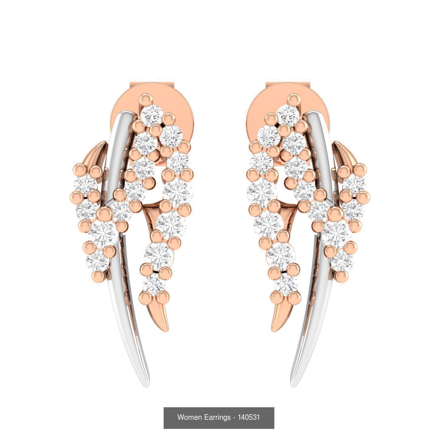 92 Diamond Drops earrings  3D Model Collection_64