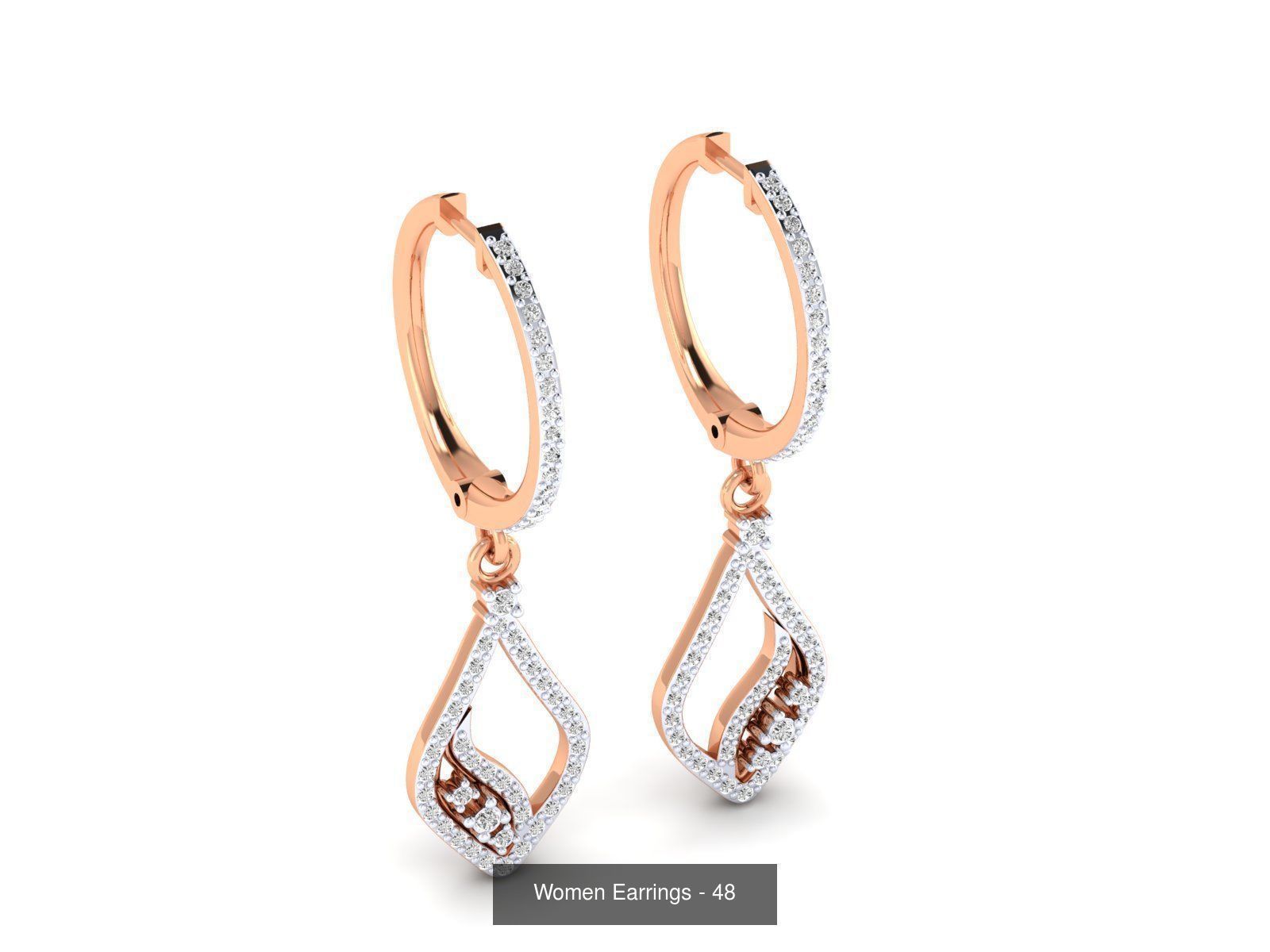 92 Diamond Drops earrings  3D Model Collection_43