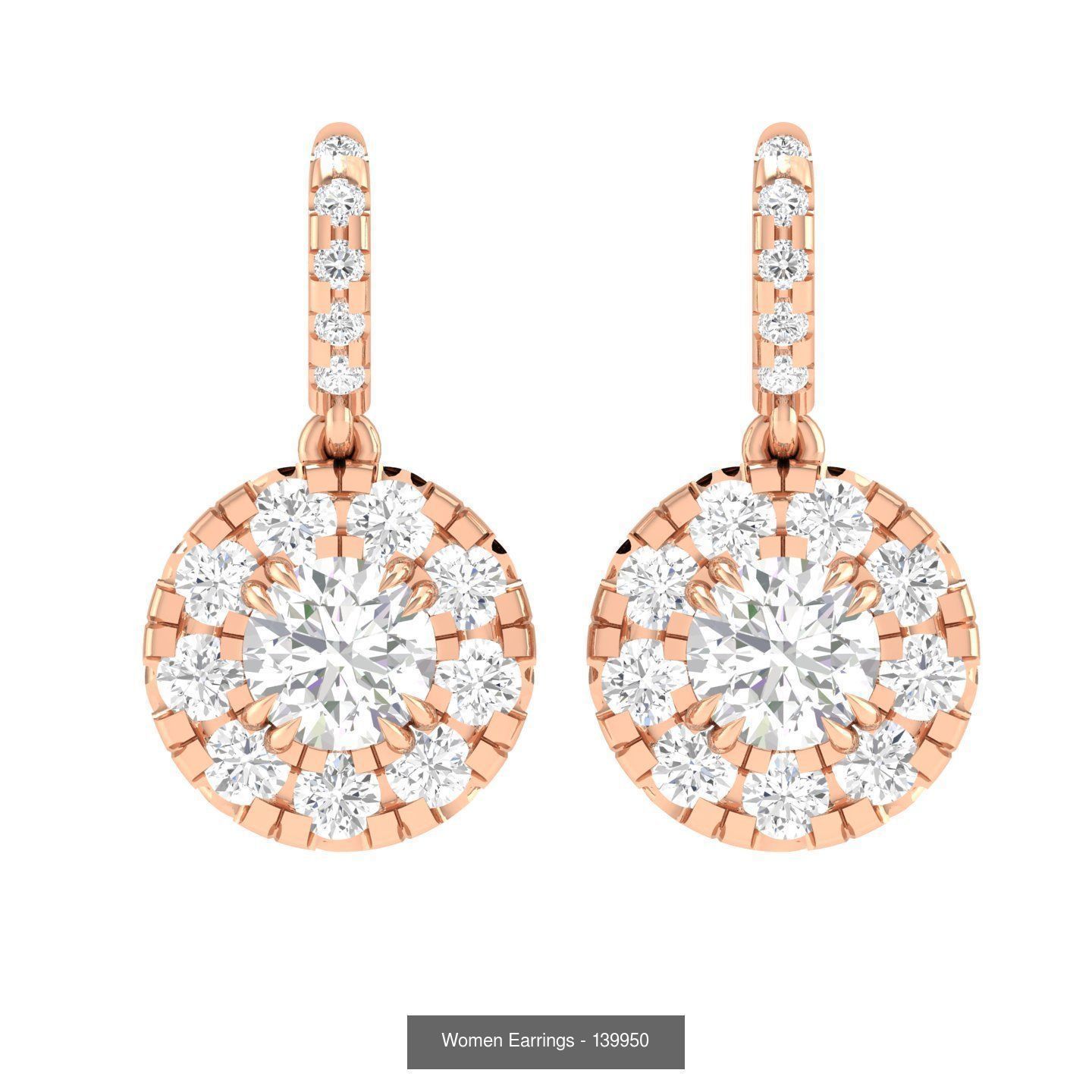 92 Diamond Drops earrings  3D Model Collection_79