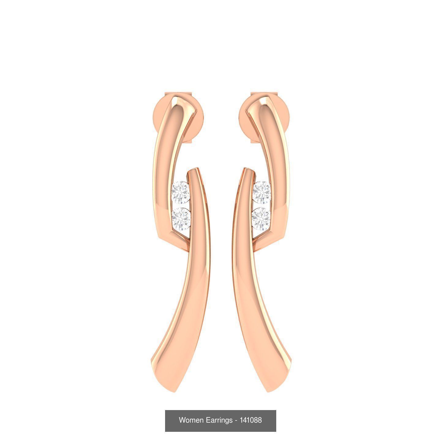 92 Diamond Drops earrings  3D Model Collection_55