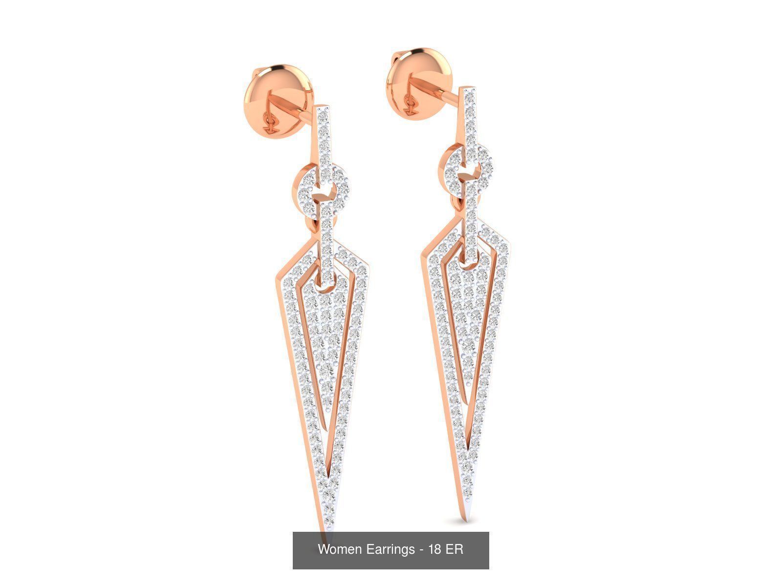 92 Diamond Drops earrings  3D Model Collection_23