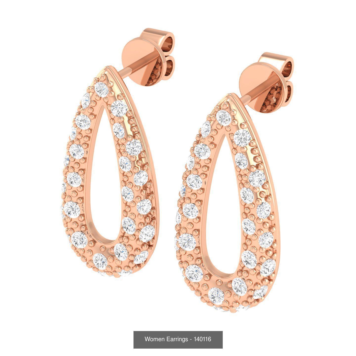 92 Diamond Drops earrings  3D Model Collection_78