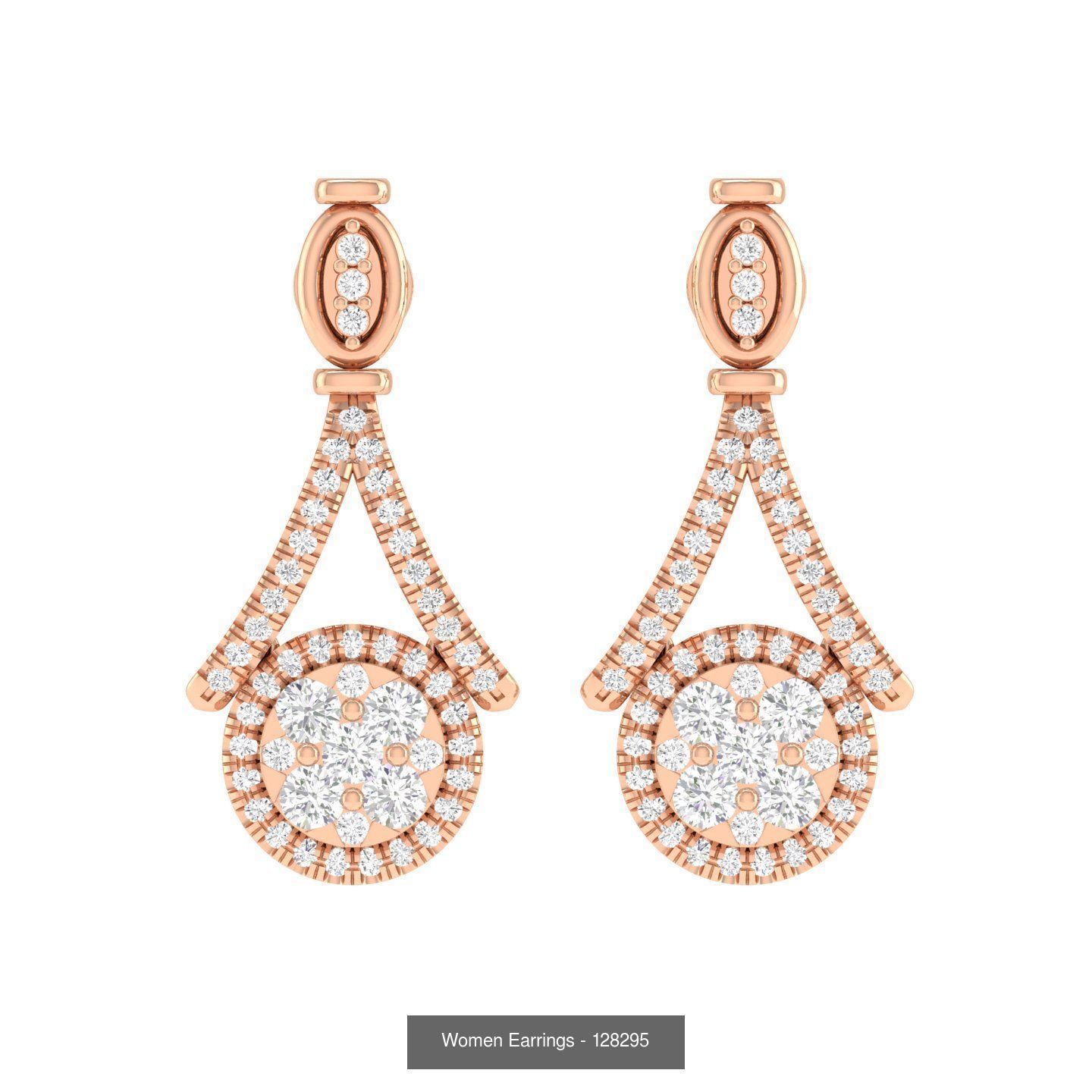 92 Diamond Drops earrings  3D Model Collection_89