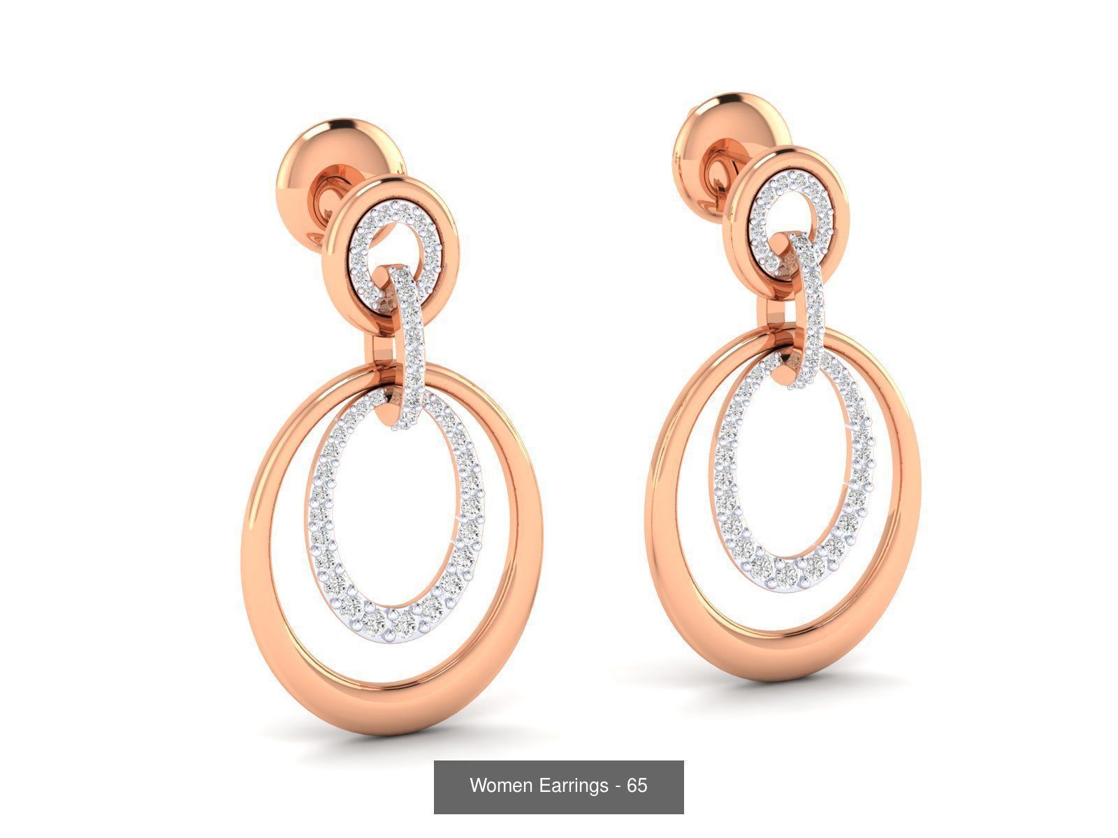 92 Diamond Drops earrings  3D Model Collection_39