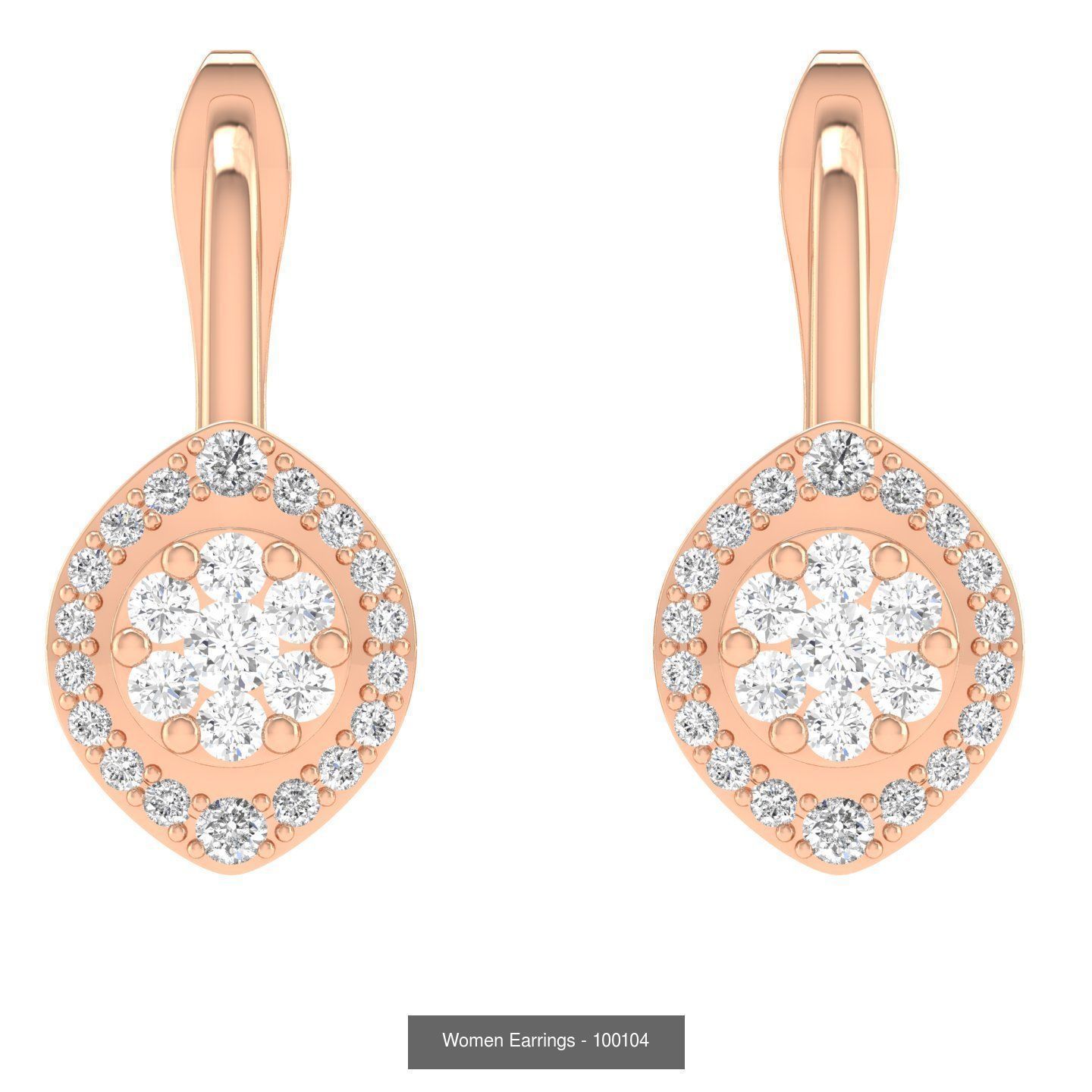 92 Diamond Drops earrings  3D Model Collection_94