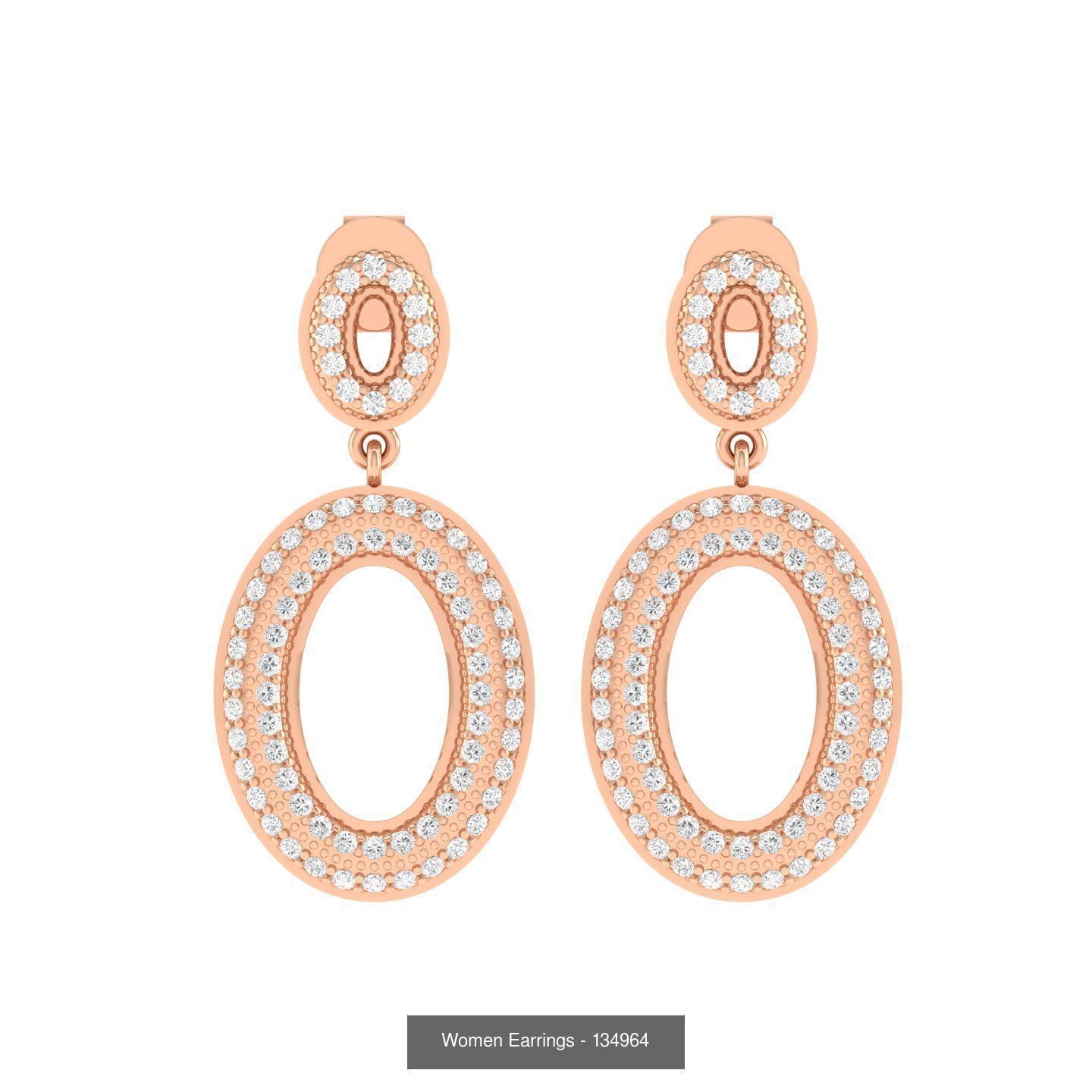 92 Diamond Drops earrings  3D Model Collection_83