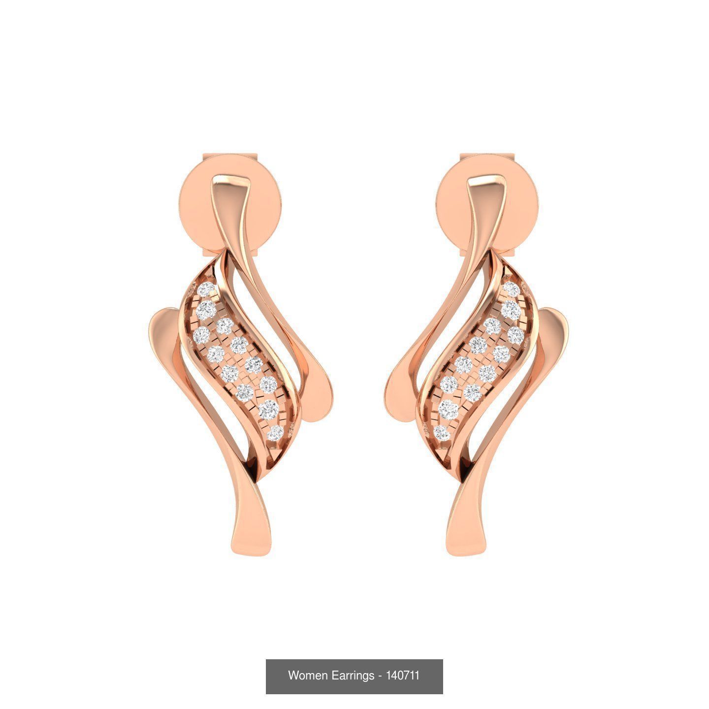 92 Diamond Drops earrings  3D Model Collection_60