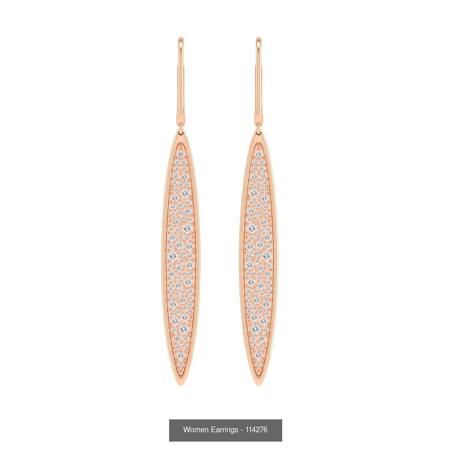 92 Diamond Drops earrings  3D Model Collection_91