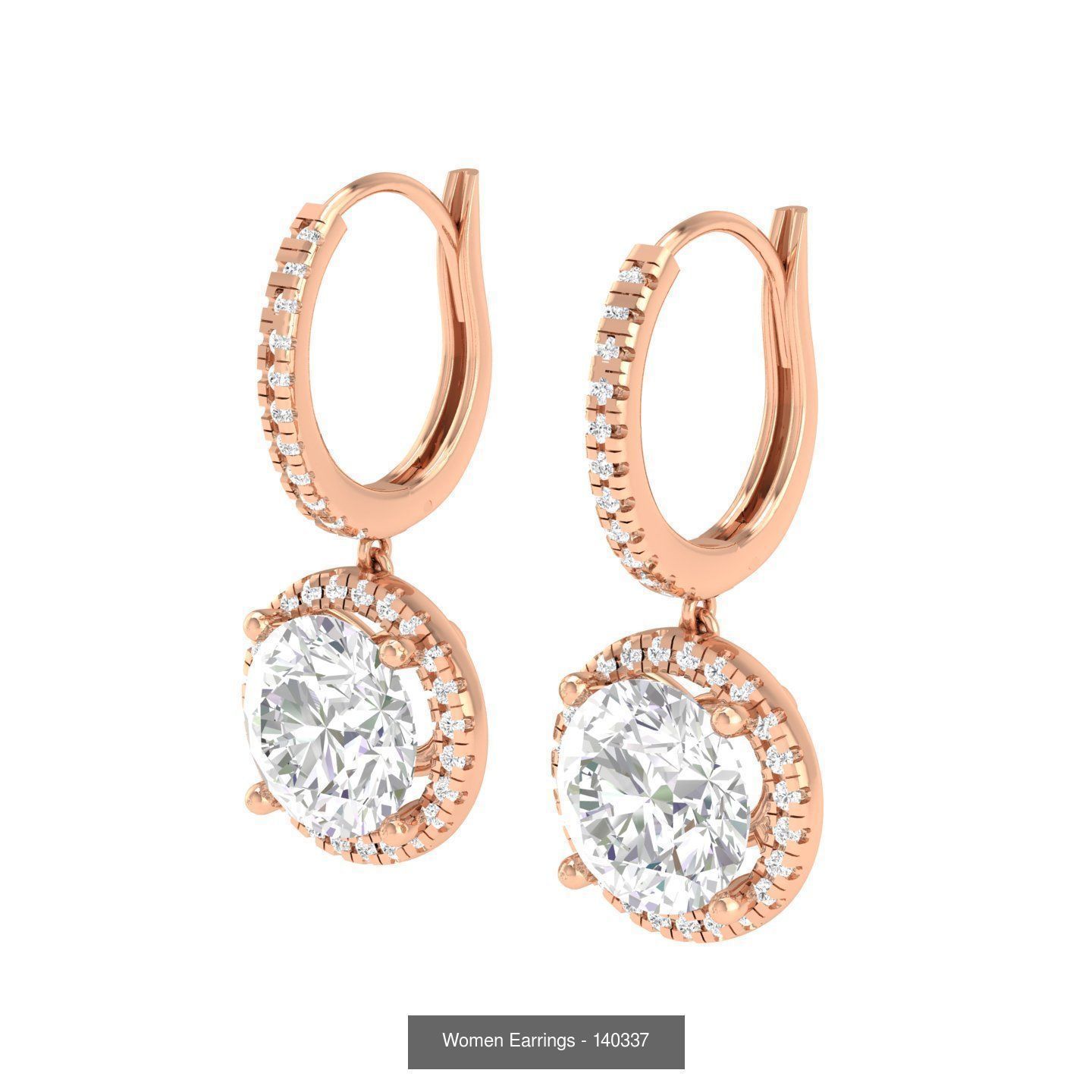 92 Diamond Drops earrings  3D Model Collection_68