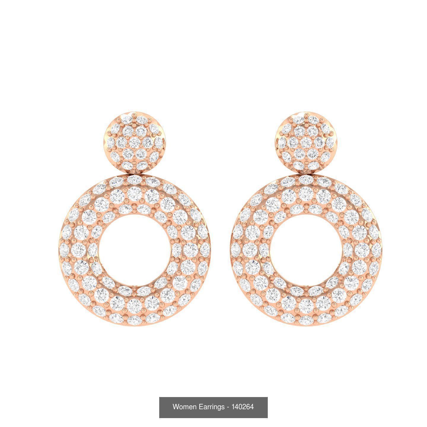 92 Diamond Drops earrings  3D Model Collection_73