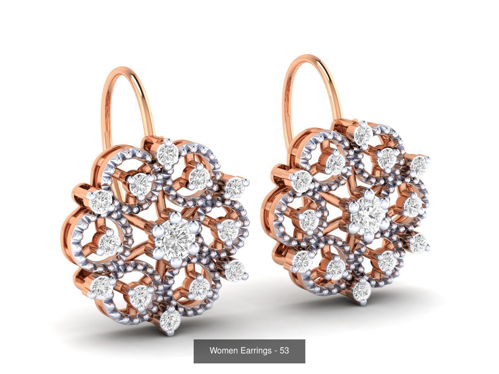 92 Diamond Drops earrings  3D Model Collection_33