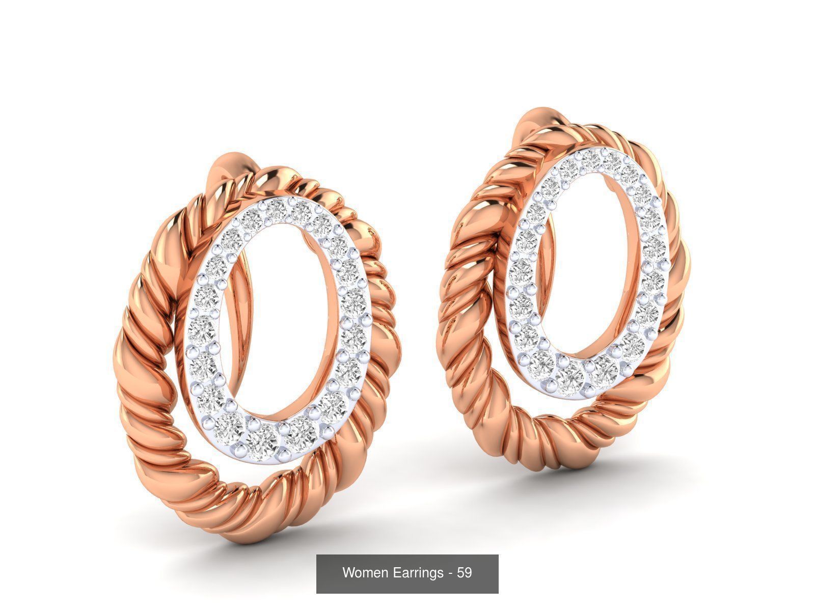 92 Diamond Drops earrings  3D Model Collection_32