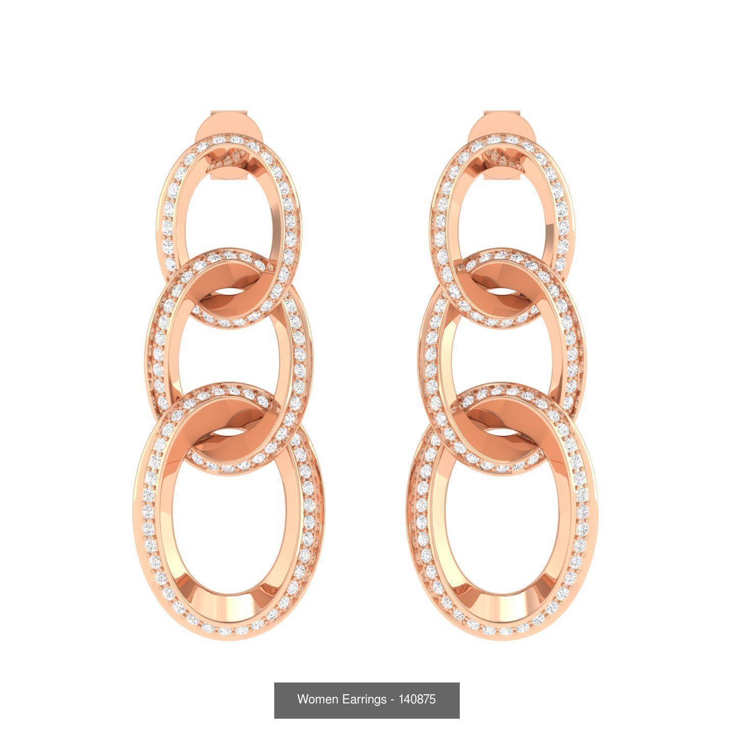 92 Diamond Drops earrings  3D Model Collection_56