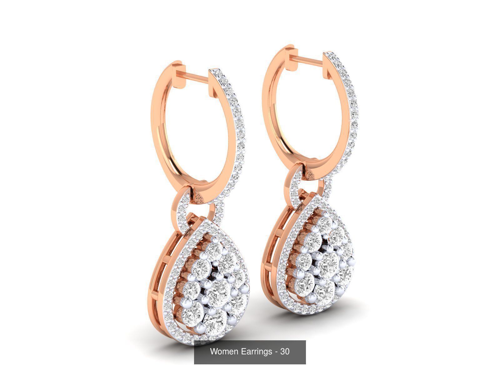 92 Diamond Drops earrings  3D Model Collection_46